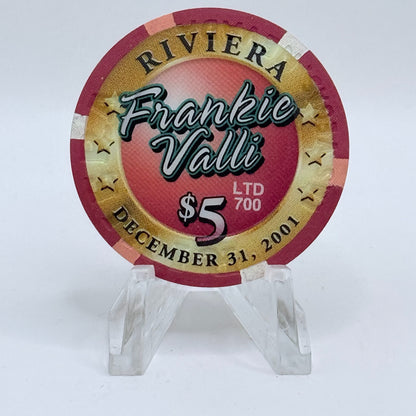 Riviera Las Vegas Nevada 2001 'Frankie Valli' LE $5 Casino Chip V9643