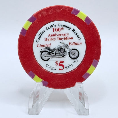 Cadillac Jack's Deadwood South Dakota 2003 LE $5 Casino Chip D1200