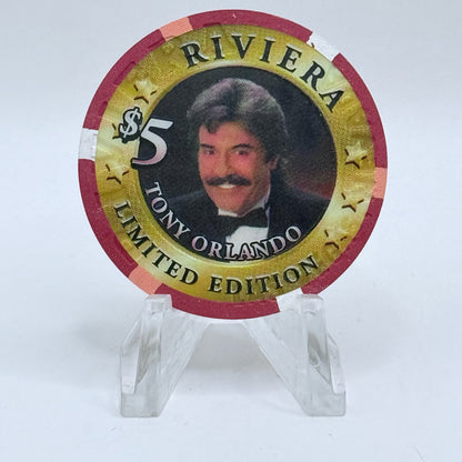 Riviera Las Vegas Nevada 2001 'Tony Orlando' LE $5 Casino Chip V9650