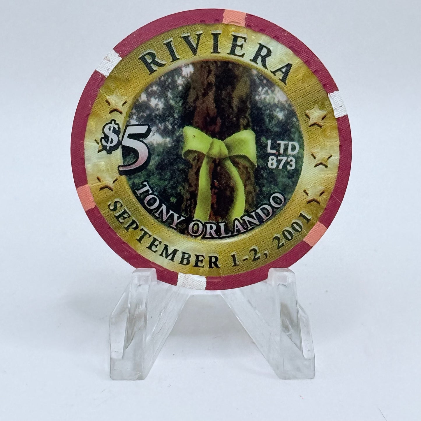 Riviera Las Vegas Nevada 2001 'Tony Orlando' LE $5 Casino Chip V9650