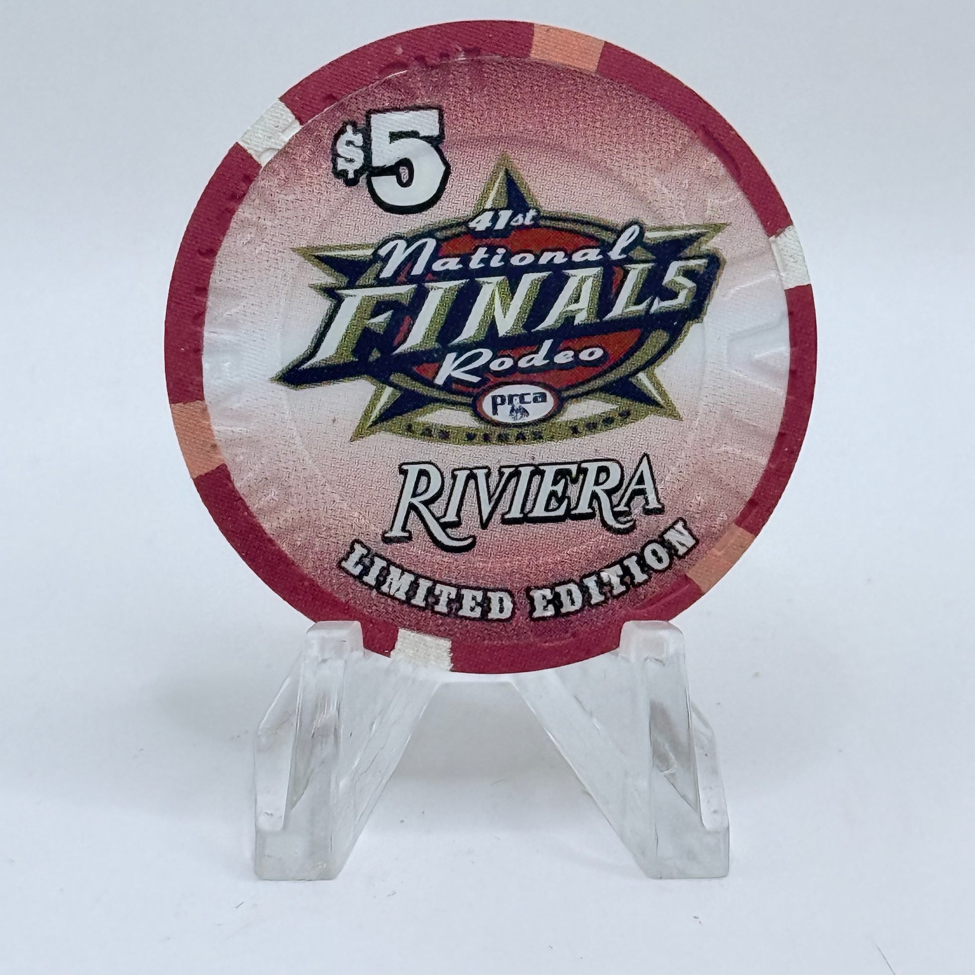 Riviera Las Vegas Nevada 1999 'National Finals Rodeo 41st' LE $5 Casino Chip V5422