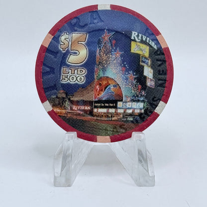 Riviera Las Vegas Nevada 2003 'Where Vegas Meets The Rockies' LE $5 Casino Chip E2400