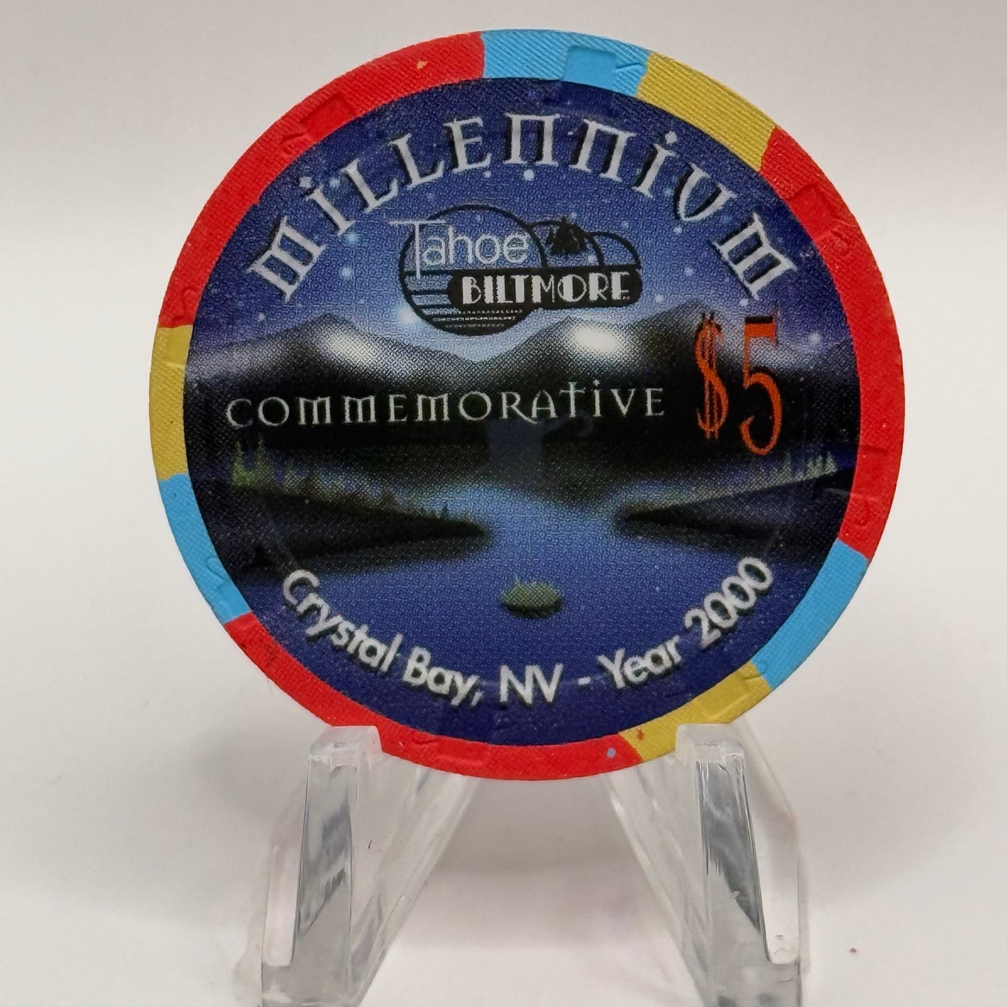 Tahoe Biltmore Crystal Bay Nevada 1999 'Millennium' LE $5 Casino Chip V5724