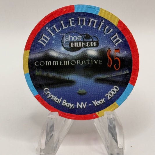 Tahoe Biltmore Crystal Bay Nevada 1999 'Millennium' LE $5 Casino Chip V5724