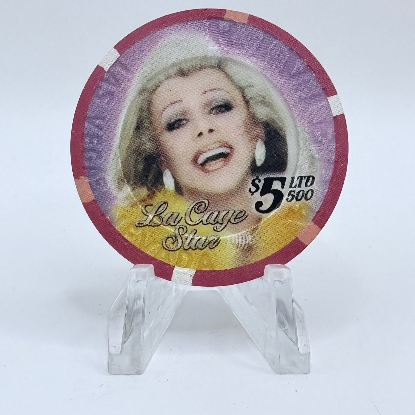 Riviera Las Vegas Nevada 2003 'Frank Marino - La Cage Star' LE $5 Casino Chip E2381