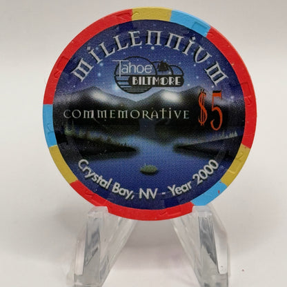 Tahoe Biltmore Crystal Bay Nevada 1999 'Millennium' LE $5 Casino Chip V5724