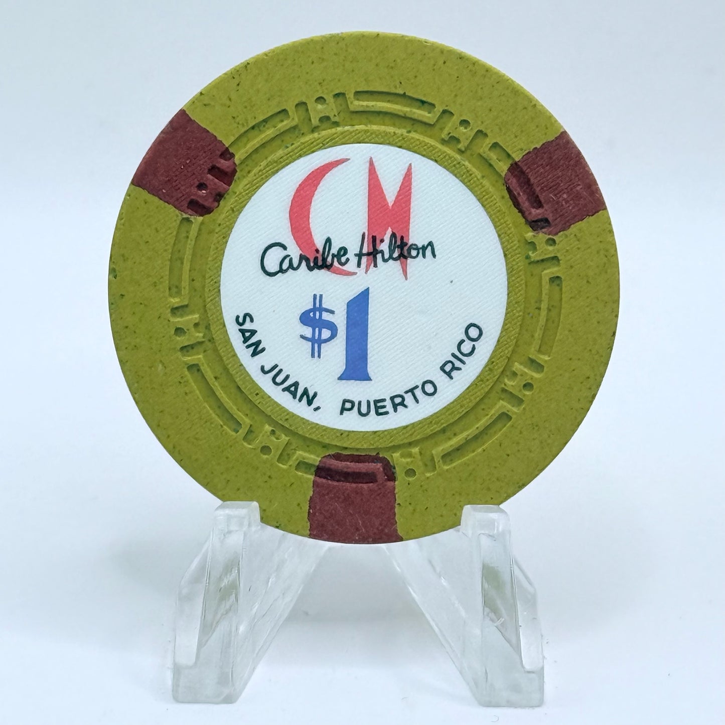 Caribe Hilton San Juan Puerto Rico Series 1 $1 Casino Chip