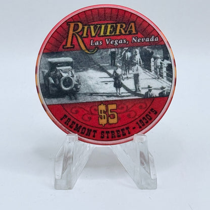 Riviera Las Vegas Nevada 2000 'Nevada Day - Fremont St' LE $5 Casino Chip V7327