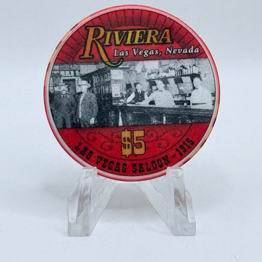 Riviera Las Vegas Nevada 2000 'Nevada Day - Las Vegas Saloon' LE $5 Casino Chip V7329