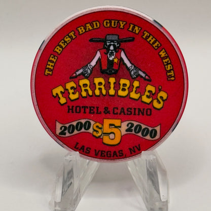 Terrible's Hotel Casino Las Vegas Nevada 2000 'Grand Opening' LE $5 Casino Chip V7423