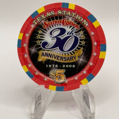 Texas Station N. Las Vegas Nevada 2006 '30th Anniversary' LE $5 Casino Chip E6136