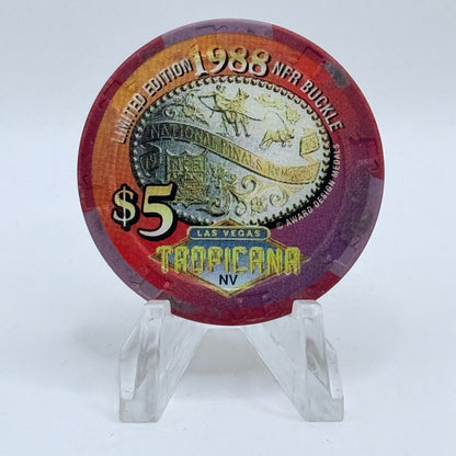 Tropicana Las Vegas Nevada 1996 'National Finals Rodeo' LE $5 Casino Chip N9235