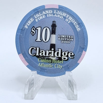 Claridge Atlantic City New Jersey 2000 'Fire Island Lighthouse' LE $10 Casino Chip