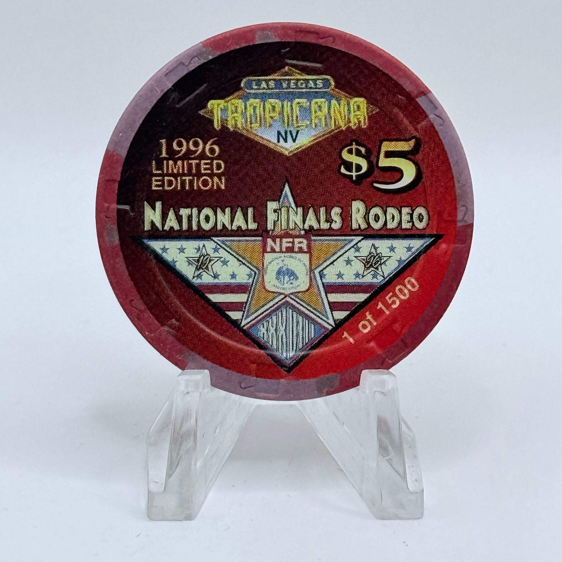 Tropicana Las Vegas Nevada 1996 'National Finals Rodeo' LE $5 Casino Chip N9237