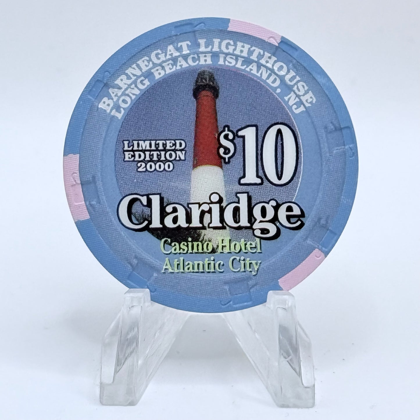 Claridge Atlantic City New Jersey 2000 'Barnegat Lighthouse' LE $10 Casino Chip