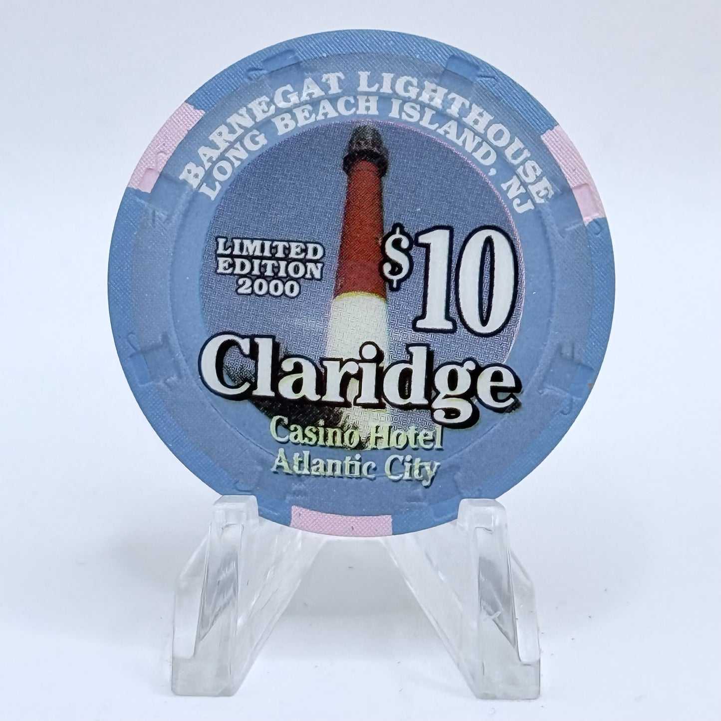 Claridge Atlantic City New Jersey 2000 'Barnegat Lighthouse' LE $10 Casino Chip