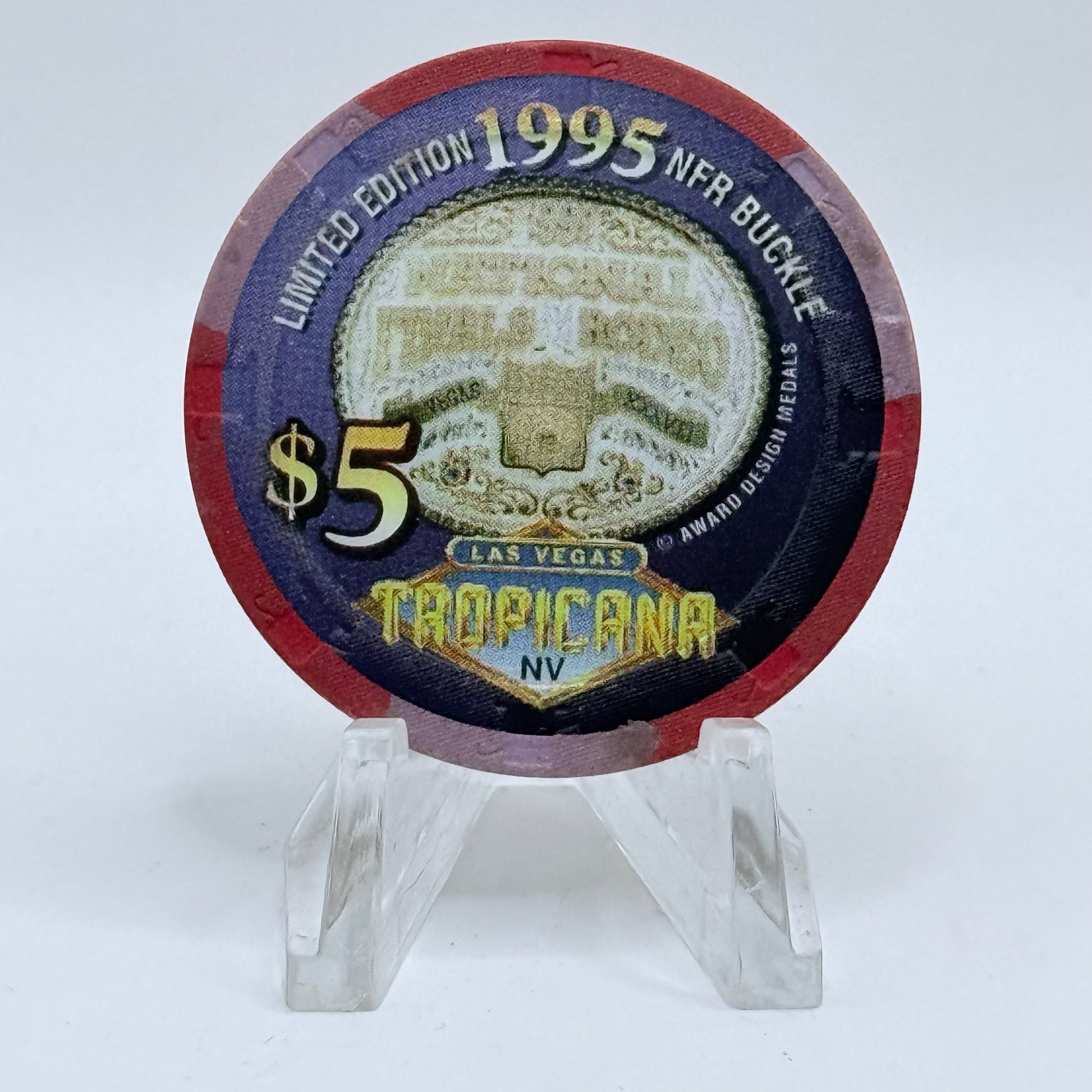 Tropicana Las Vegas Nevada 1996 'National Finals Rodeo' LE $5 Casino Chip N9242