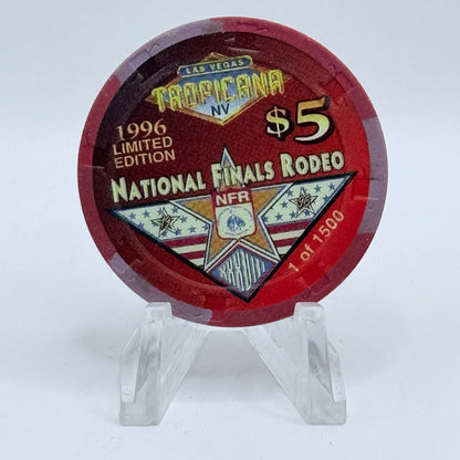 Tropicana Las Vegas Nevada 1996 'National Finals Rodeo' LE $5 Casino Chip N9242