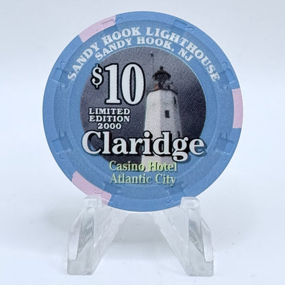 Claridge Atlantic City New Jersey 2000 'Sandy Hook Lighthouse' LE $10 Casino Chip