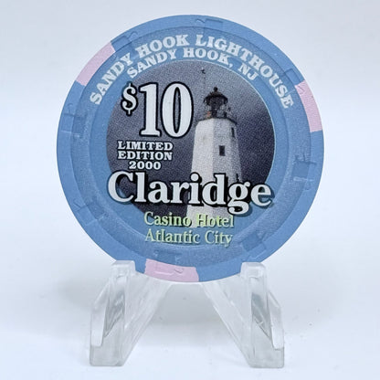 Claridge Atlantic City New Jersey 2000 'Sandy Hook Lighthouse' LE $10 Casino Chip