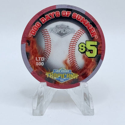 Tropicana Las Vegas Nevada 2002 'Swing batter, Swing - Dog Days of Summer Baseball' Series 15 LE $5 Casino Chip E2864