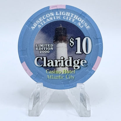 Claridge Atlantic City New Jersey 2000 'Absecon Lighthouse' LE $10 Casino Chip