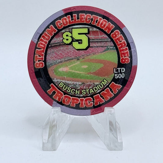 Tropicana Las Vegas Nevada 2002 'Stadium Collection Series - Dog Days of Summer Baseball' Series 15 LE $5 Casino Chip E2865