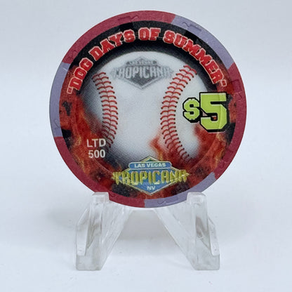 Tropicana Las Vegas Nevada 2002 'Stadium Collection Series - Dog Days of Summer Baseball' Series 15 LE $5 Casino Chip E2865