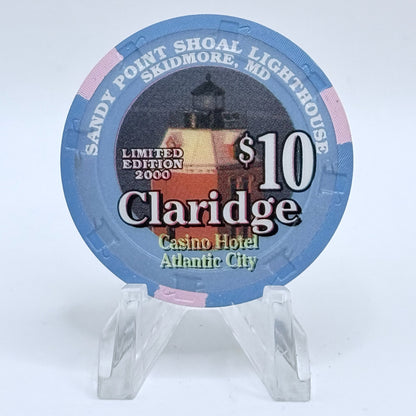 Claridge Atlantic City New Jersey 2000 'Sandy Point Shoal Lighthouse' LE $10 Casino Chip