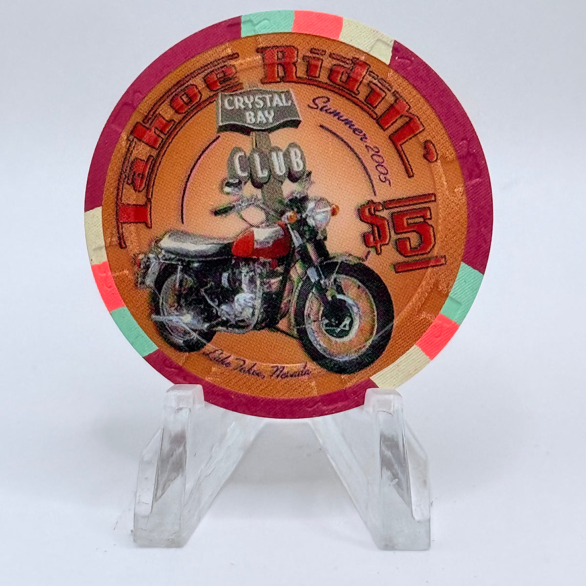 Crystal Bay Casino Crystal Bay Nevada 2005 'Tahoe Ridin' - Summer' LE $5 Casino Chip E7671