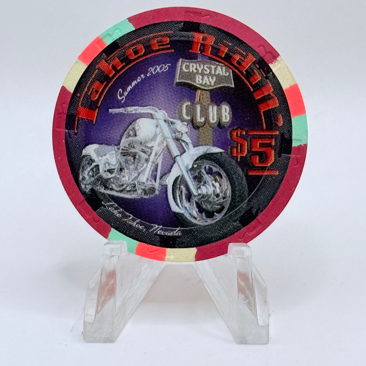 Crystal Bay Casino Crystal Bay Nevada 2005 'Tahoe Ridin' - Summer' LE $5 Casino Chip E7671