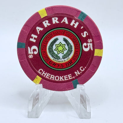 Harrah's Cherokee North Carolina $5 Casino Chip