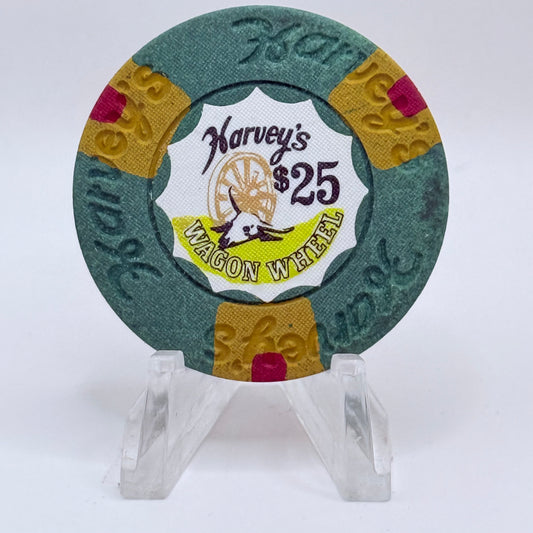 Harvey's (Wagon Wheel) Lake Tahoe Nevada 1973 $25 Casino Chip N4742