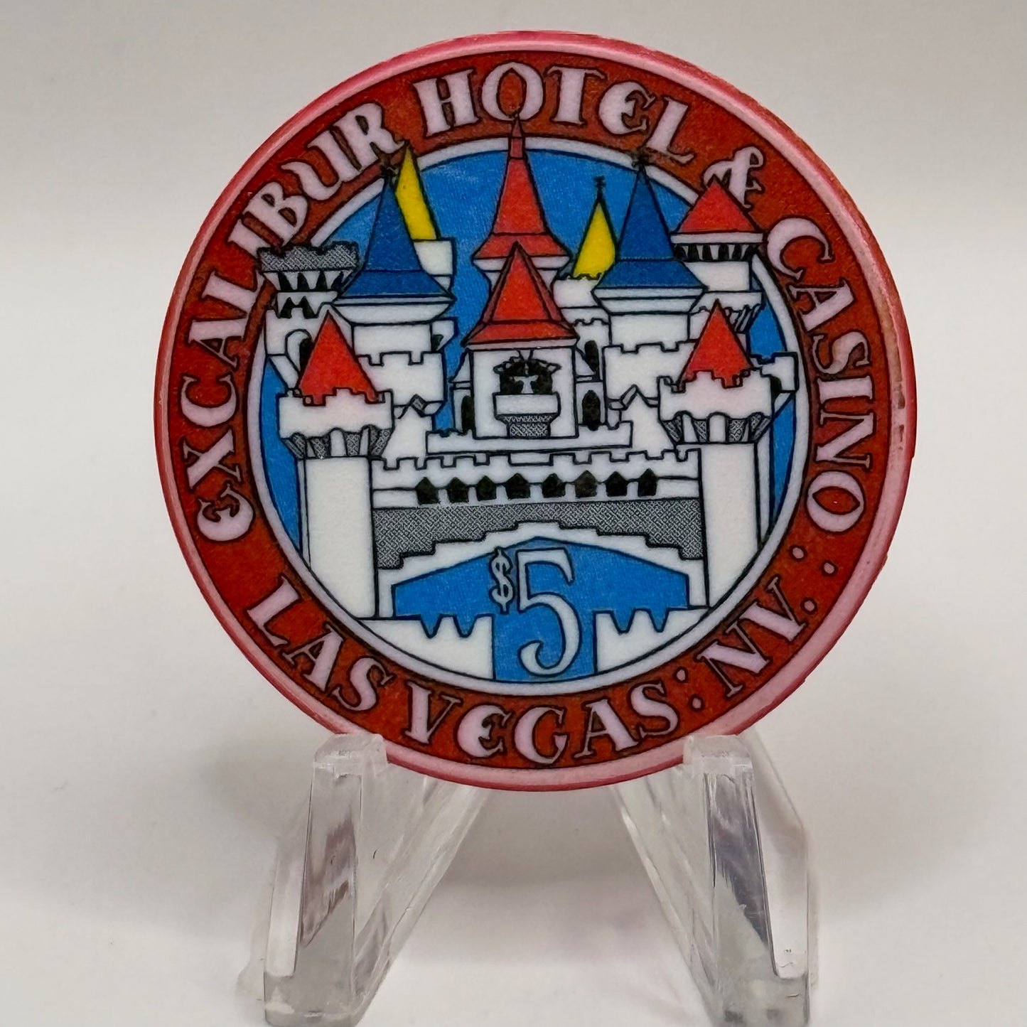 Excalibur Las Vegas Nevada 2002 '12th Birthday June' LE $5 Casino Chip E0399