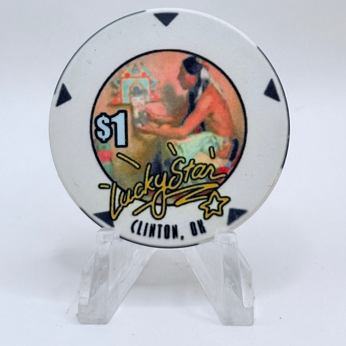 Lucky Star Clinton Oklahoma $1 Casino Chip