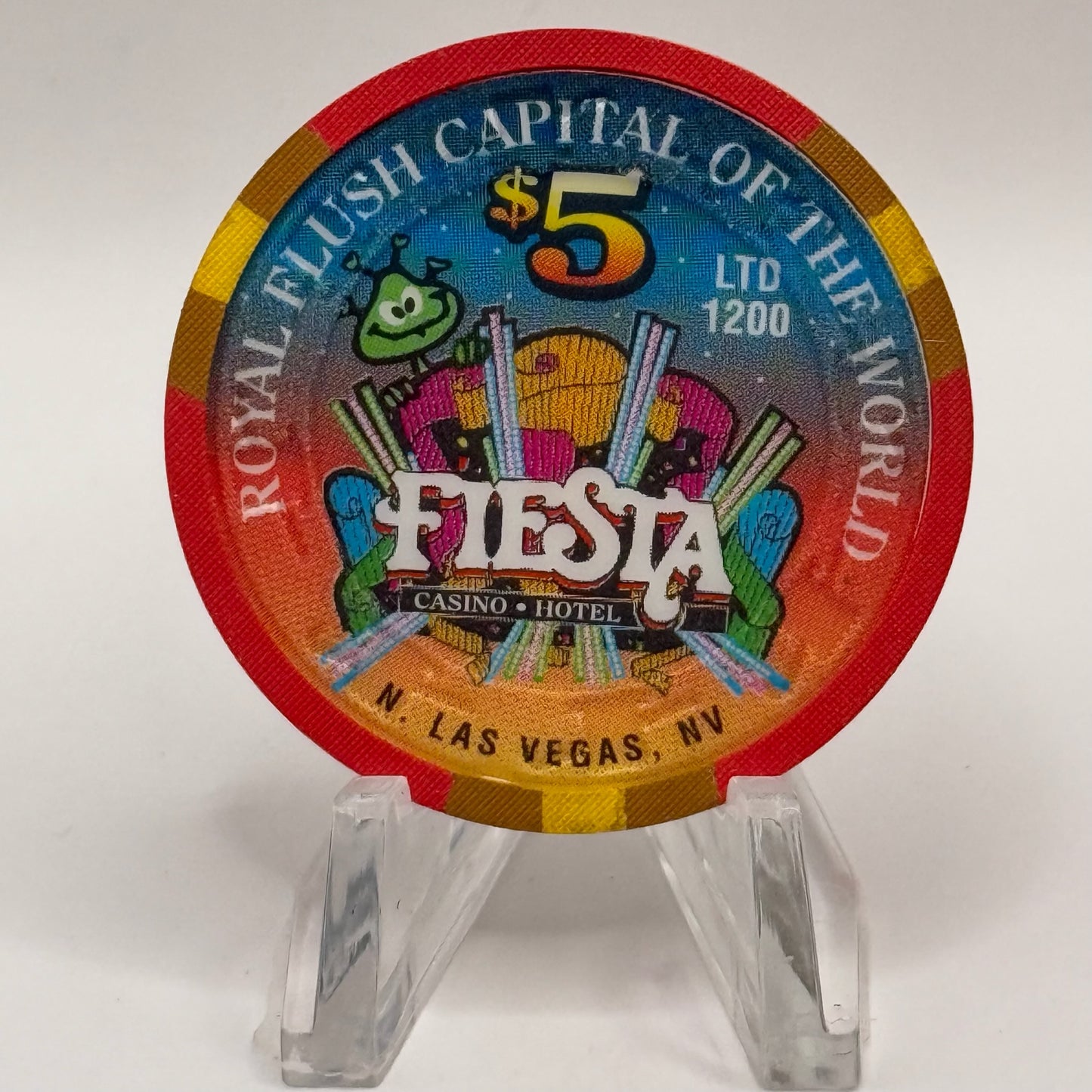 Fiesta Rancho N. Las Vegas Nevada 1997 'April Fools The Martians Are Coming' LE $5 Casino Chip N8226