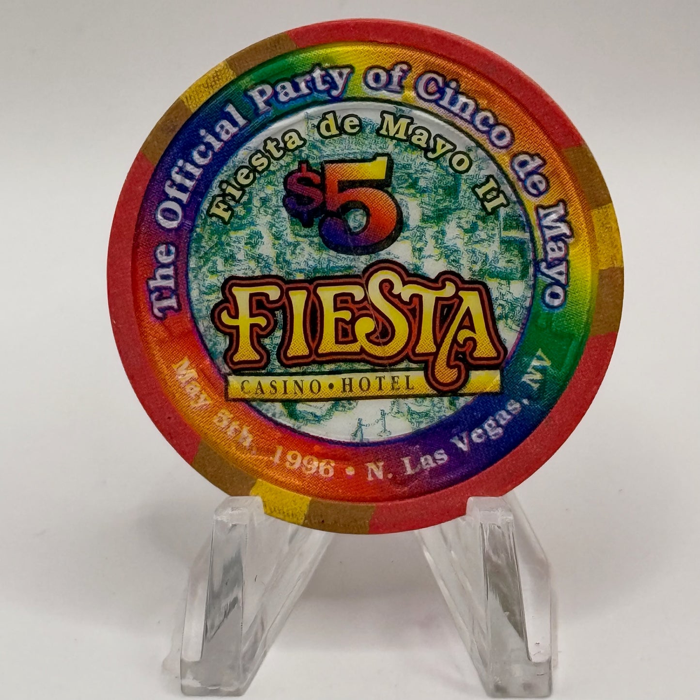 Fiesta Rancho N. Las Vegas Nevada 1996 'Cinco De Mayo' LE $5 Casino Chip N8231
