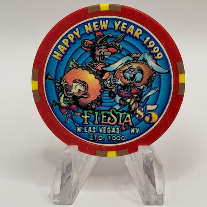 Fiesta Rancho N. Las Vegas Nevada 1998 '4th Anniversary / Happy New Year' LE $5 Casino Chip V2403