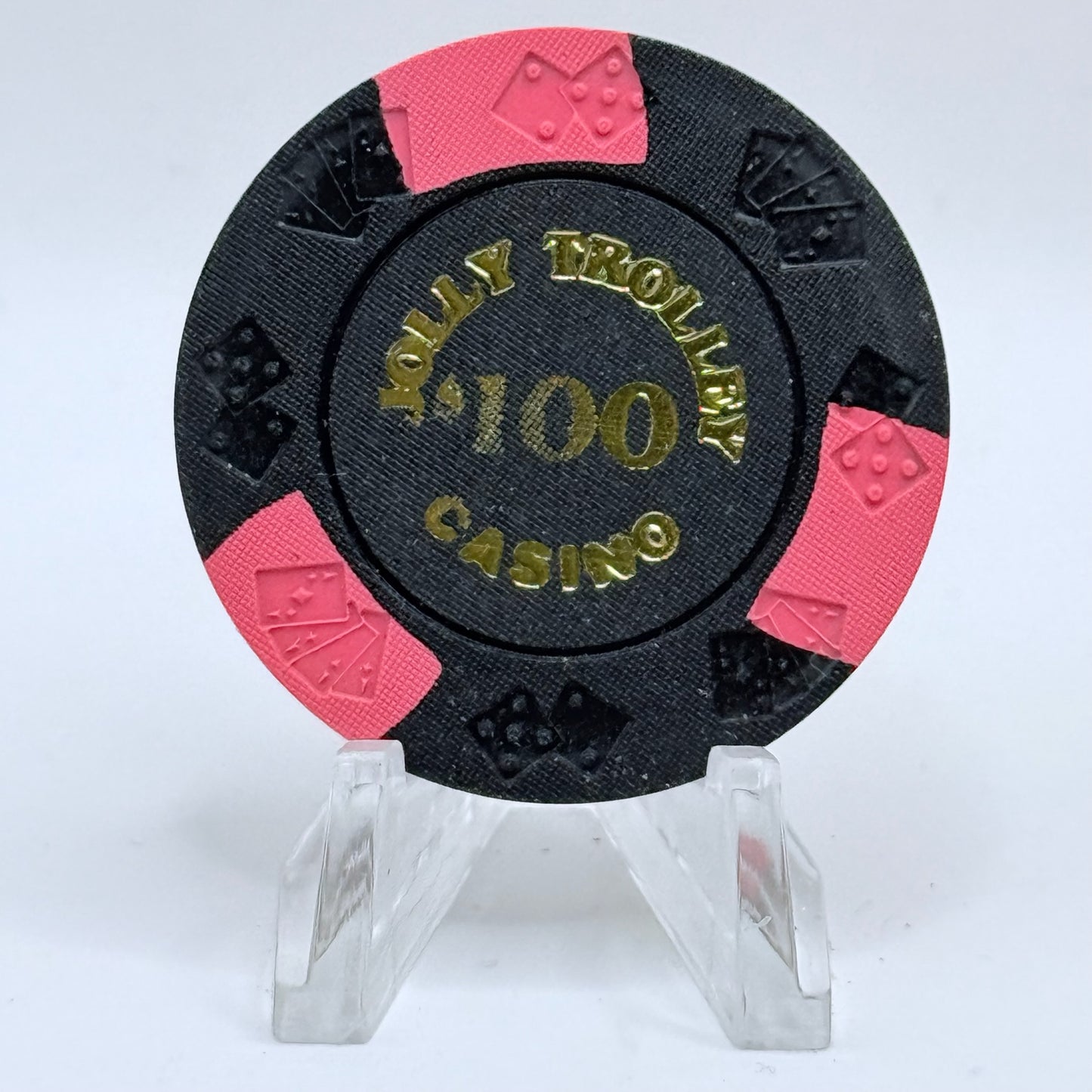 Jolly Trolley Las Vegas Nevada 1977 'Borland' $100 Casino Chip N7157.1