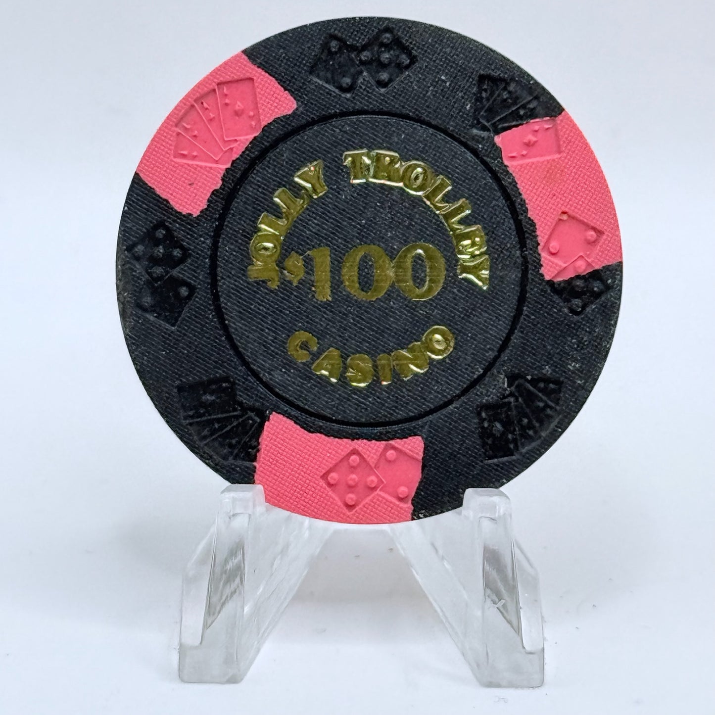 Jolly Trolley Las Vegas Nevada 1977 'Borland' $100 Casino Chip N7157.1