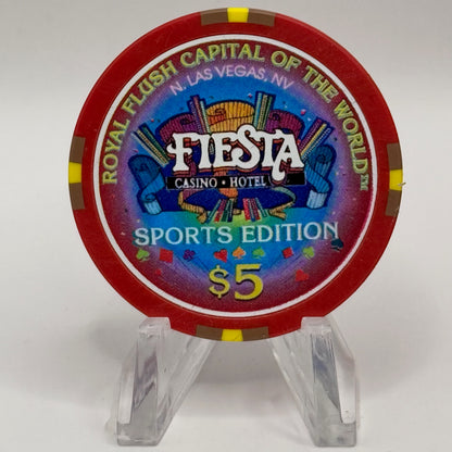 Fiesta Rancho N. Las Vegas Nevada 1998 'Slam Dunk $25000 Blackjack Tournament' LE $5 Casino Chip N9644