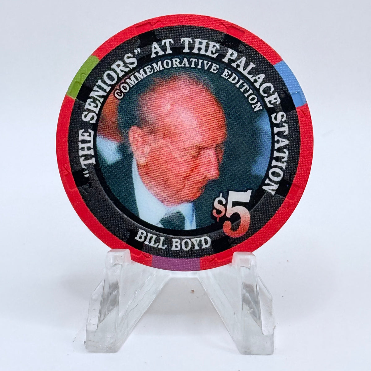 Palace Station Las Vegas Nevada 2002 'Bill Boyd' Series 100 LE $5 Casino Chip E1813