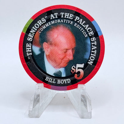Palace Station Las Vegas Nevada 2002 'Bill Boyd' Series 100 LE $5 Casino Chip E1813