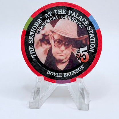 Palace Station Las Vegas Nevada 2002 'Doyle Brunson' Series 100 LE $5 Casino Chip E1814