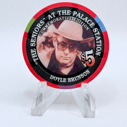 Palace Station Las Vegas Nevada 2002 'Doyle Brunson' Series 100 LE $5 Casino Chip E1814