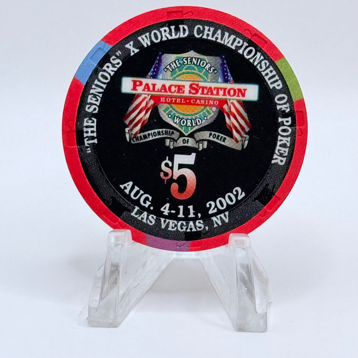 Palace Station Las Vegas Nevada 2002 'Doyle Brunson' Series 100 LE $5 Casino Chip E1814
