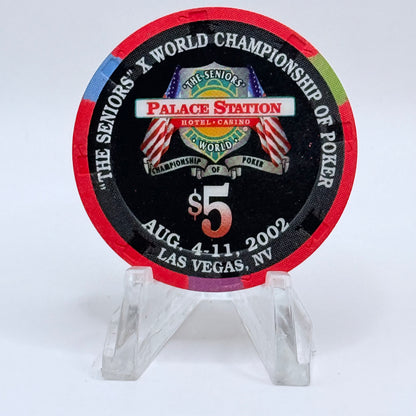 Palace Station Las Vegas Nevada 2002 'Vince Burgio' Series 100 LE $5 Casino Chip E1815