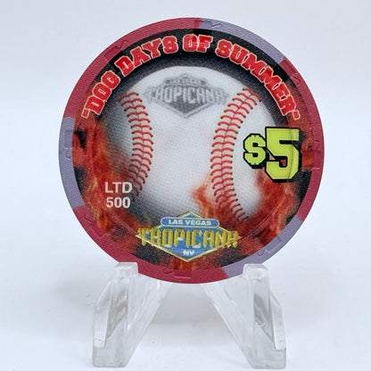 Tropicana Las Vegas Nevada 2002 'Swing Batter, Swing - Dog Days of Summer Baseball' Series 15 LE $5 Casino Chip E2866