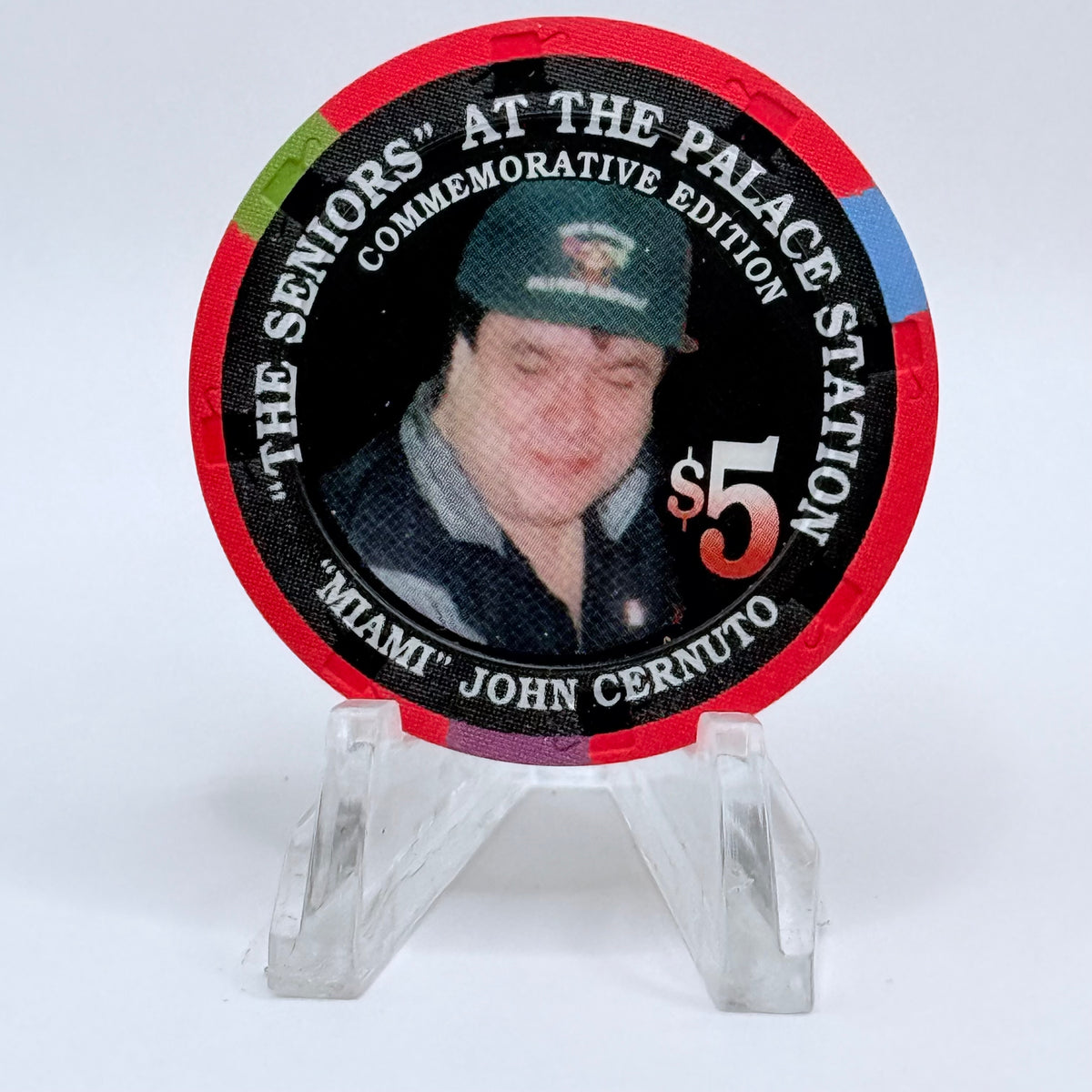 Palace Station Las Vegas Nevada 2002 ''Miami' John Cernuto' Series 100 LE $5 Casino Chip E1816