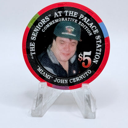 Palace Station Las Vegas Nevada 2002 ''Miami' John Cernuto' Series 100 LE $5 Casino Chip E1816